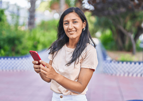 Woman using smartphone