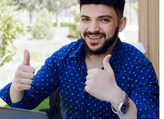 Man giving thumbs up