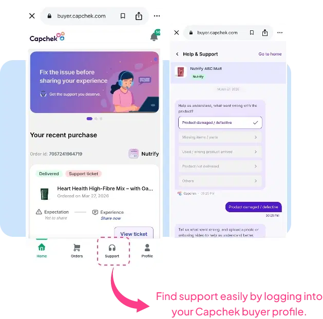 Capchek direct support interface